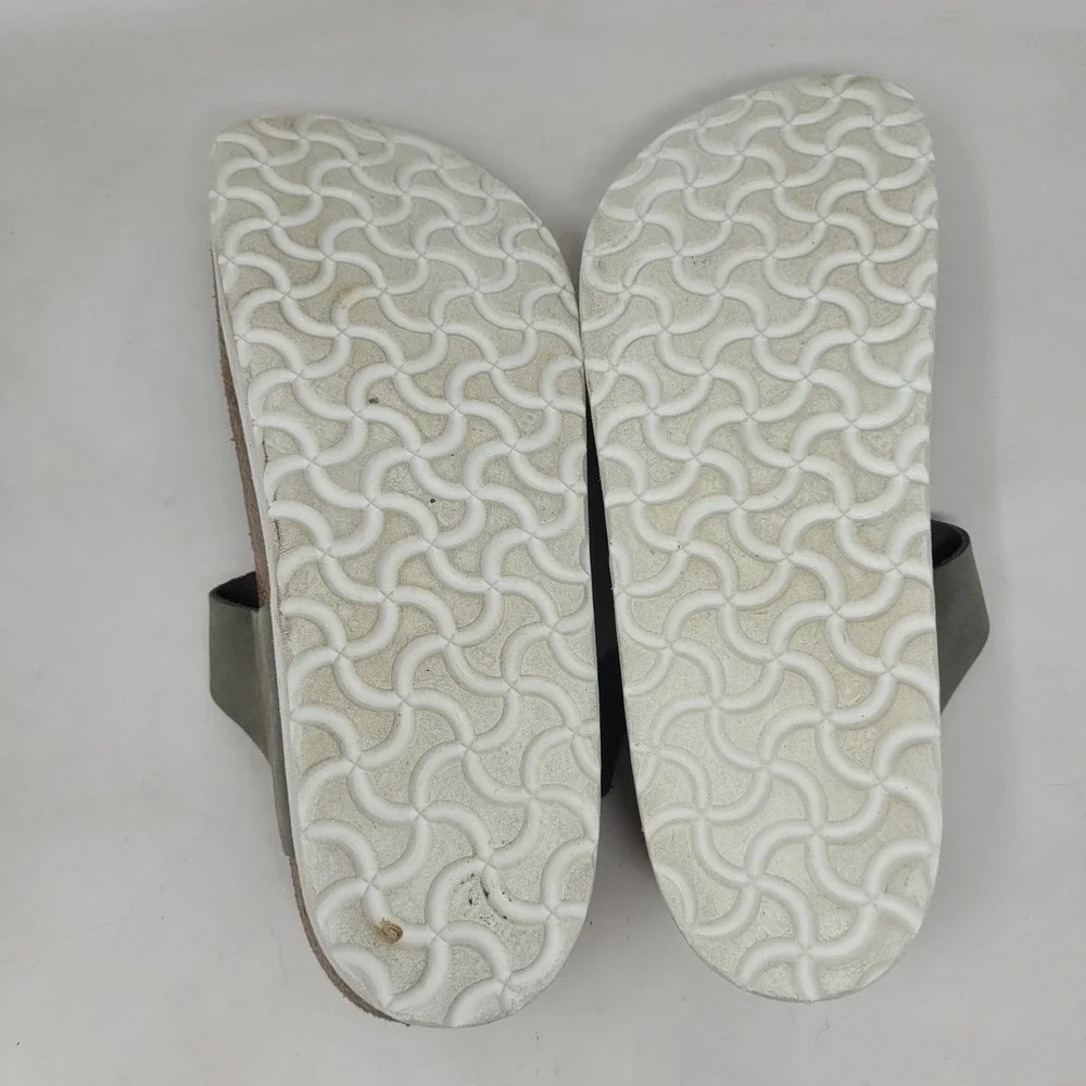 Papillio Birkenstock Gizeh Sandals EU39 US8 Grey Nubuck Platform Thong Comfort